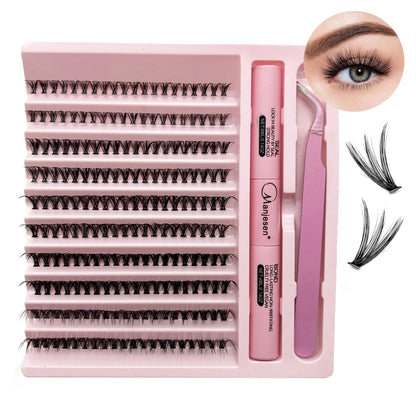 Kit d'extension de cils DIY Cils 200 PCS Clusters Lash Bond and Seal Outils de maquillage pour coller les cils Colle Accessoires