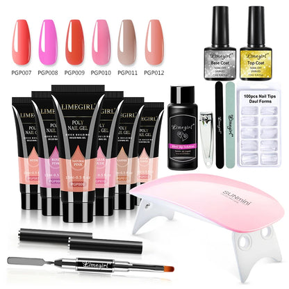 Kit de gel pour ongles de 15 ml pour une extension rapide des ongles en gel polymère pour nail art, outils pour ongles, solution acrylique pour extension des doigts, kit de vernis à ongles en gel