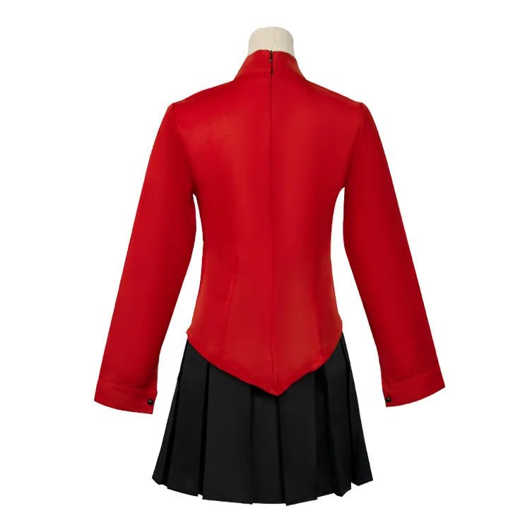 Anime Fate Stay Night Tohsaka Rin Cosplay Kostüme Mädchen Rotes Hemd Rock Frauen Halloween Kostüme Kleid Kopfbedeckung Rollenspiel