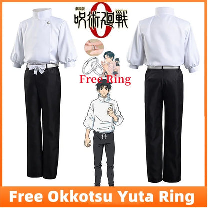 Anime Jujutsu Kaisen Yuta Okkotsu Cosplay Kostüm Männer Frauen Halloween Party Uniformen Tops + Hosen + Gürtel