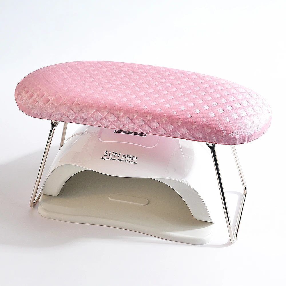 Pink/White Plaid Waterproof Leather Hand Pillow Arm Rest Cushion Nail Art Wrist Support Pad Soft Pillow Stand for Manicure Salon