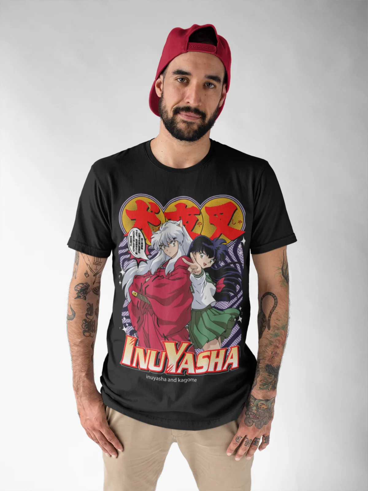 Inuyasha T-shirt Kagome Higurashi Sesshomaru Red Moon Inu Yasha Anime Shirt