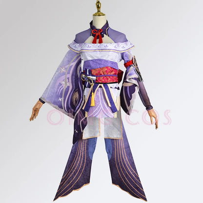 Genshin Impact Raiden Shogun Cosplay Kostüm Jacquard Stoff Uniform Perücke Anime Chinesischen Stil Halloween Kostüme für Frauen Spiel