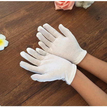 2 paires de gants en coton blanc pour enfants, gants de danse blancs pour garçons et filles, gants d'étiquette blancs pour enfants R263