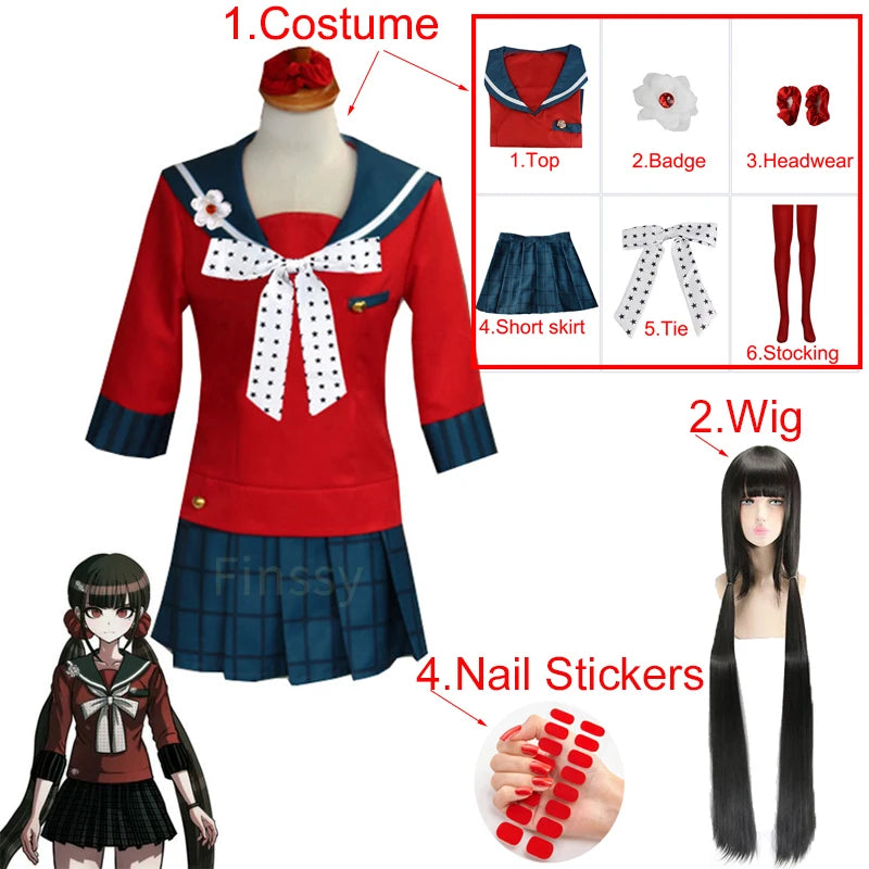 Danganronpa Harukawa Maki Cosplay Costume Sœur Loli Halloween Carnaval Jupe Drôle Perruque Pour Femme