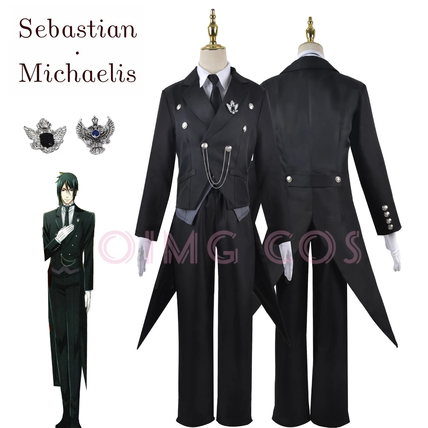 Black Butler Sebastian Michaelis Cosplay Sebas Kostüm Japanischer Anime Karneval Party Uniform Schwalbenschwanz