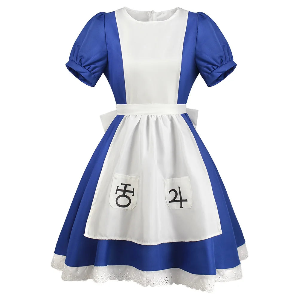 Anime Alice Prinzessin Kleid Dienstmädchen Schürze Kleid Spiel Madness Returns Alice Cosplay Kostüm Für Frauen Mädchen Halloween-Party