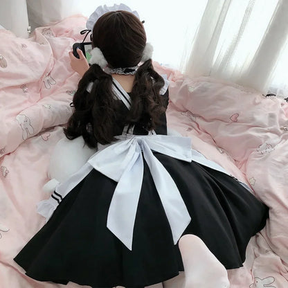 Süße Lolita Dienstmädchen Kostüme Mädchen Frauen Schöne Dienstmädchen Cosplay Kostüm Animation Show Japan Outfit Kleid 4xl Plus Size Lolita Schwarz