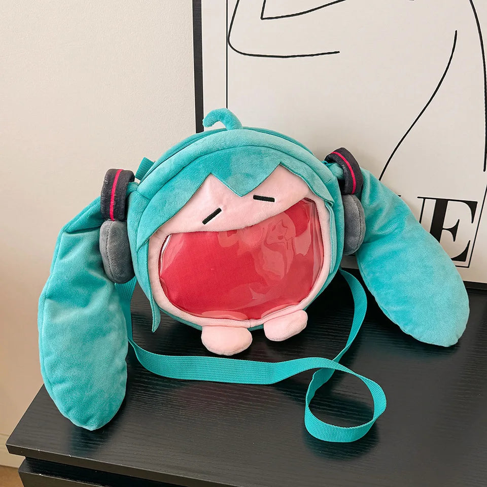 Anime Hatsune Miku Tasche Q Version Kawaii Figur Tasche Modell Puppe Stofftier Umhängetasche Transparenter Rucksack Für Weihnachtsgeschenke