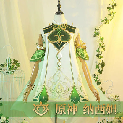 Jeu Genshin Impact Nahida Cosplay Sumeru Lesser Lord Kusanali Cosplay Perruque Mini Robe Lolita Vêtements Halloween Fête Costumes