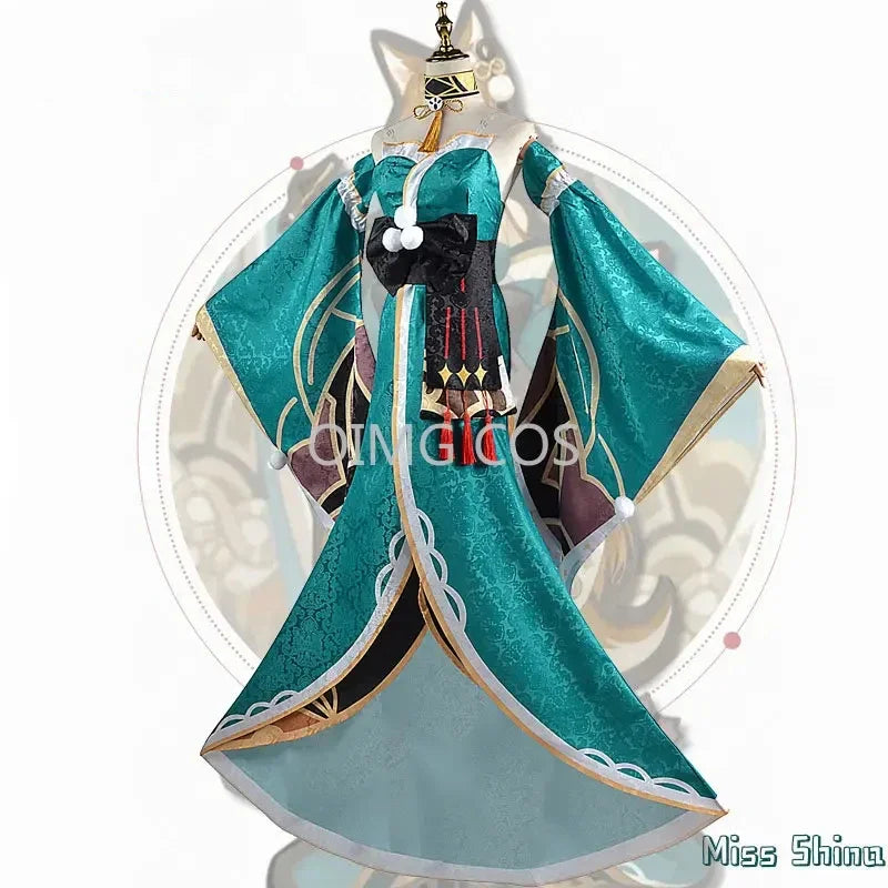 Genshin Impact Miss Hina Cosplay Costume Uniforme Perruque Anime Halloween Costumes Femmes Jeu