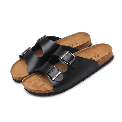 Couple's Cork Men's Slippers Summer Feet Clamping, One Line Slippers Beach Sandals KWN-1209