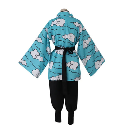 Anime Kamado Tanjirou Urokodaki Sakonji Cosplay Kostüm Himmel Blau Wolke Uniform Kimono Frauen Männer Halloween Kostüm Maske Requisiten