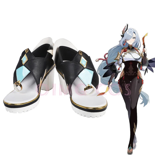 Impact Shenhe Cosplay Chaussures Anime Style Chinois Halloween pour hommes Jeu