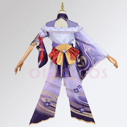 Genshin Impact Raiden Shogun Cosplay Kostüm Jacquard Stoff Uniform Perücke Anime Chinesischen Stil Halloween Kostüme für Frauen Spiel