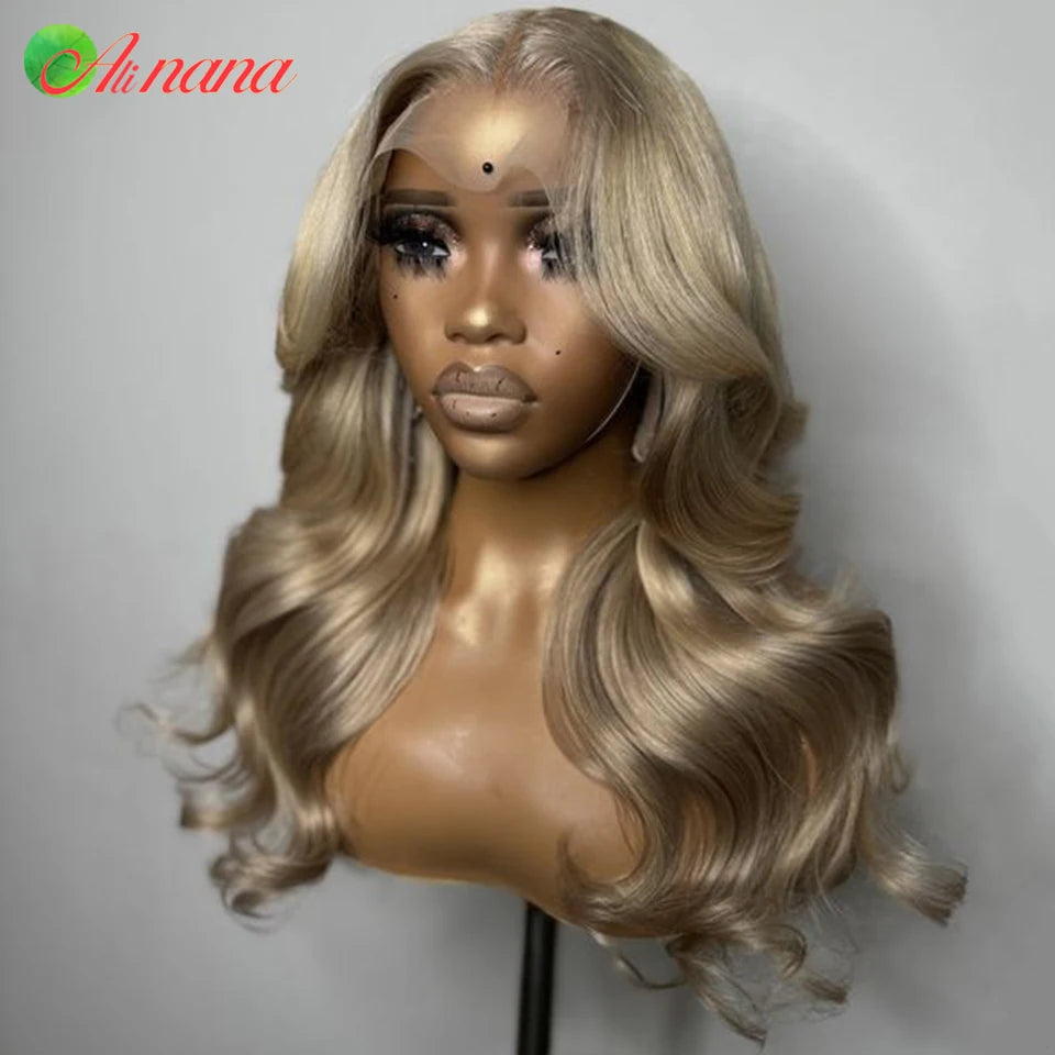 Aschblond gefärbte 13x4 13x6 Lace Frontal Perücke Body Wave Echthaar Perücken für Frauen 180% Dichte Vorgezupft 5x5 Lace Closure Perücke