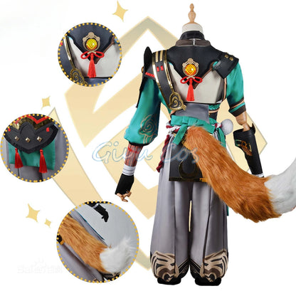 Genshin Impact Gorou Cosplay Costume Uniforme Perruque Anime Halloween Costumes pour Hommes Jeu