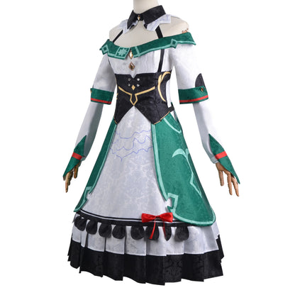 Anime-Spiel Genshin Impact Katheryne Cosplay-Partykostüm Perücke Halloween Adventurers Association Dienstmädchenkleid Uniform Mädchen Komplettset