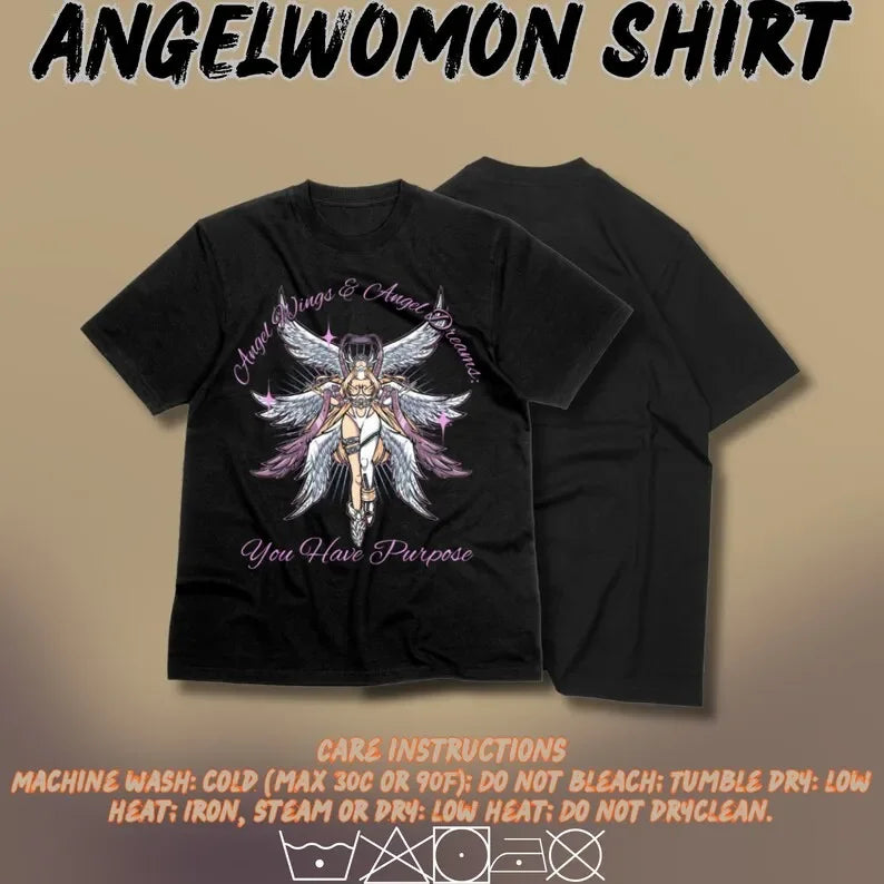 Angewomon Embrace-T-Shirt, engelsinspiriertes Pose-T-Shirt und Digimon-T-Shirt