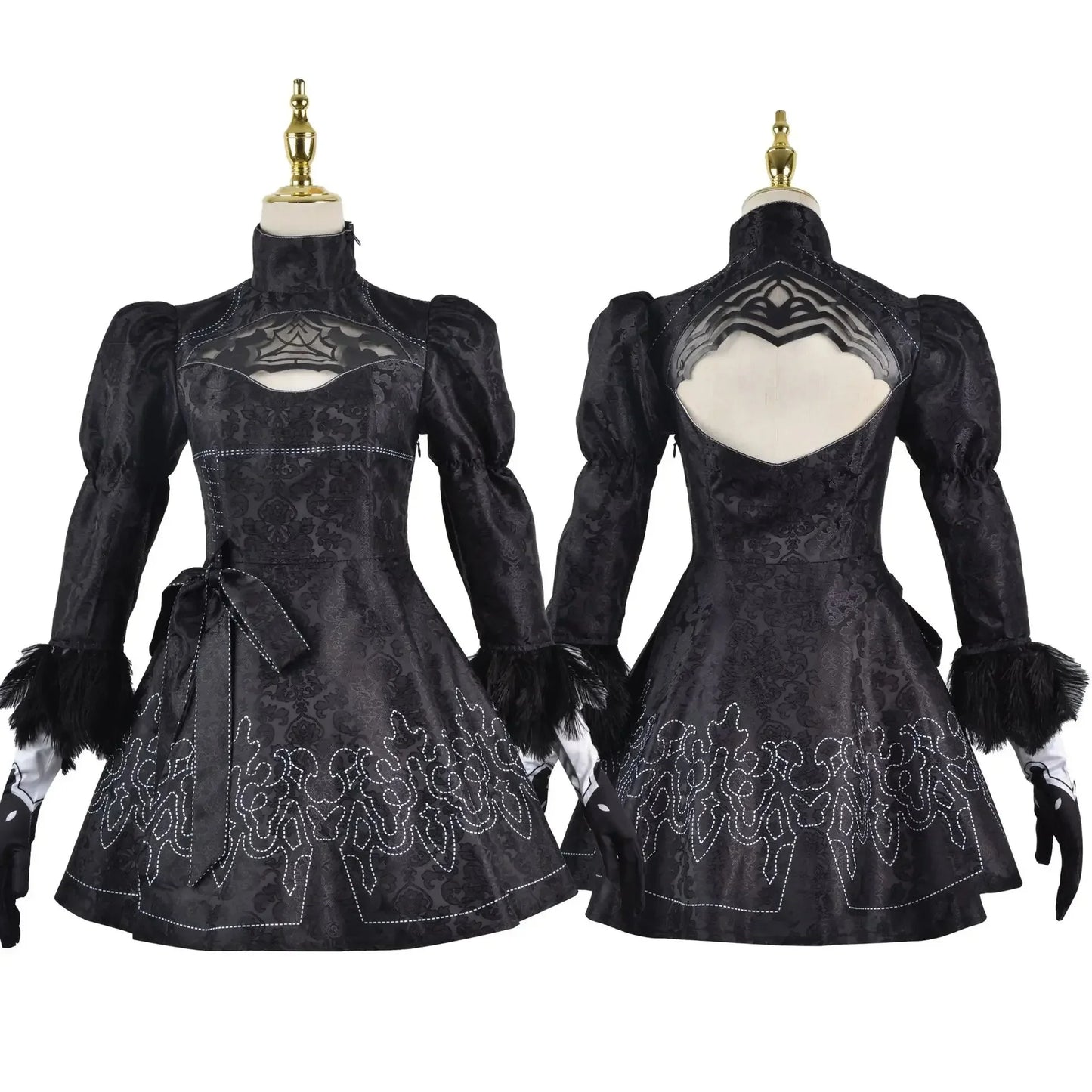 Anime Nier Automata Cosplay 9S Yorha 2B Cosplay Anzug Männlich Frauen Outfit Perücke Verkleidung Kostüm Plus Größe Fancy Party Schwarzes Kleid