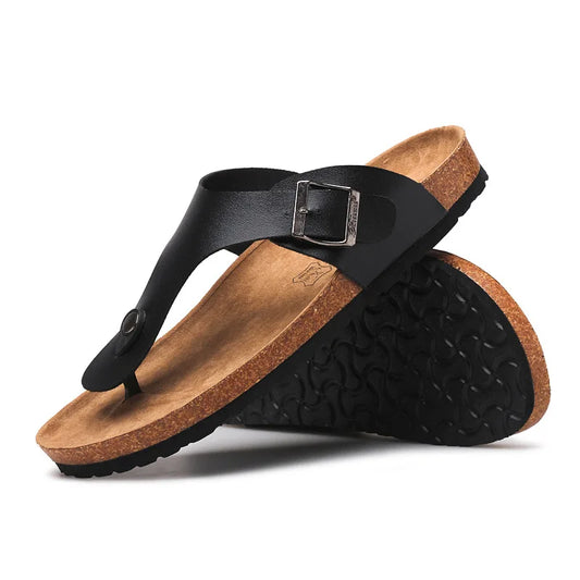 CEVABULE Herren Flip-Flop Kork Sandalen Strand Casual Flip-Flops Herrenschuhe KWN