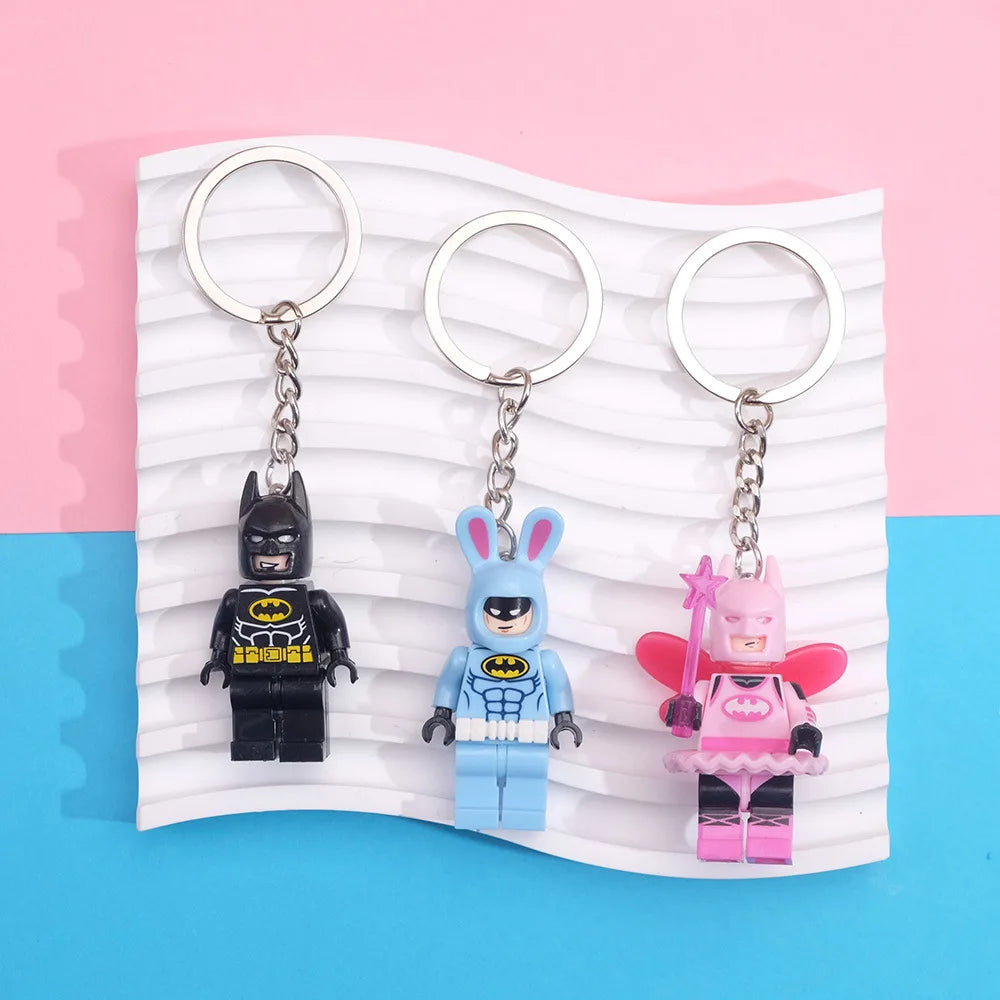 Marvel Cartoon Anime SpiderMan Batman Key ring pendant Spider Man Iron Man Keychain Backpack pendant Bag Wallet pendant Toy Gift