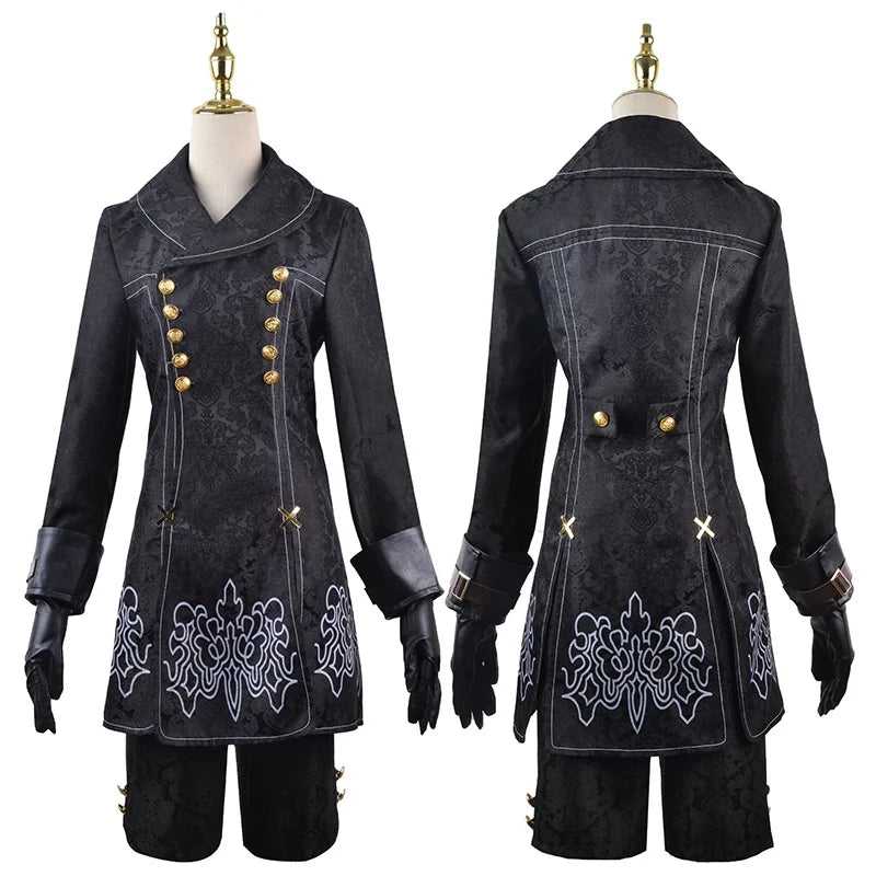 Anime Nier Automata Cosplay 9S Yorha 2B Cosplay Anzug Männlich Frauen Outfit Perücke Verkleidung Kostüm Plus Größe Fancy Party Schwarzes Kleid