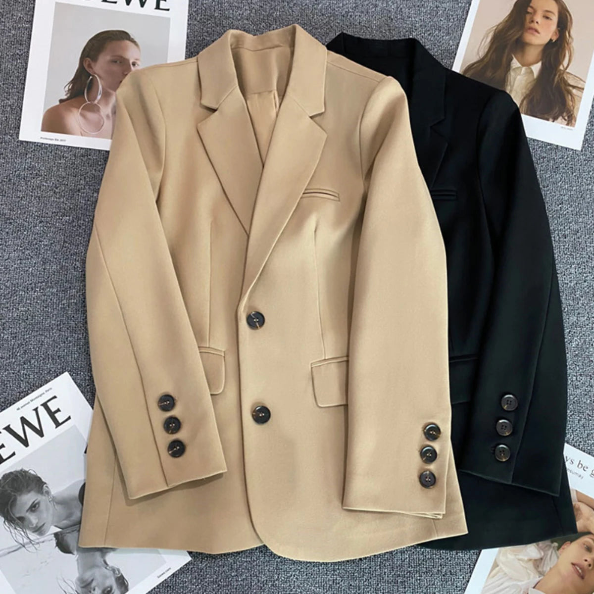 Veste de mode coréenne pour femmes, blazers, vêtements d'extérieur, printemps-automne 2024, nouvelle veste pour femmes, chic, élégant, décontracté, sport, costume féminin