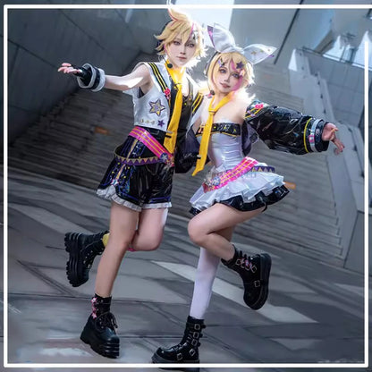 Costume de Cosplay Game Muse Dash et Rin, veste et jupe, uniforme Mikuu Rin Len, costumes de Cosplay Anime, perruque de costume d'Halloween