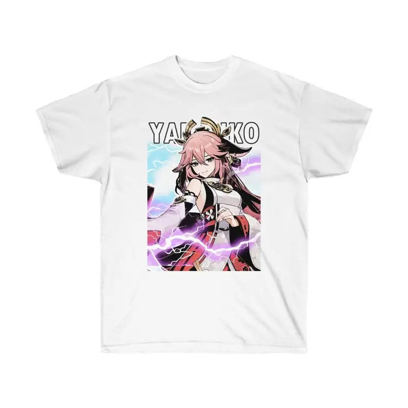 T-shirt Genshin Impact Yae Miko T-shirt Genshin Impact fabriqué par des fans T-shirt unisexe en ultra coton