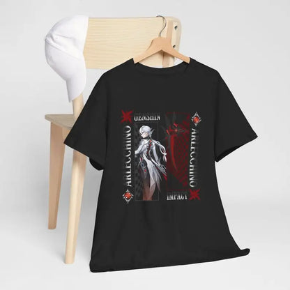 T-shirt Genshin Impact Arlecchino : des vêtements de qualité supérieure avec vos personnages préférés ! Parfait pour les joueurs et les fans d'anime !