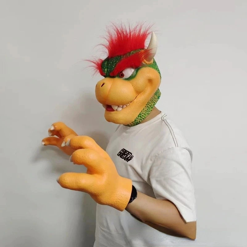 Bowser Cosplay Requisiten Latex Gesichtsmaske Anime Halloween Party Rollenspiel Masken Handschuhe Requisiten für Erwachsene Kostüme Zubehör Geschenke