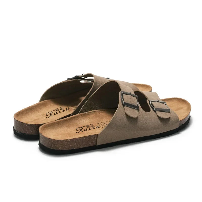 CEVABULE Herren Kork Sandalen Strand Flip Flop Herrenschuhe KWN