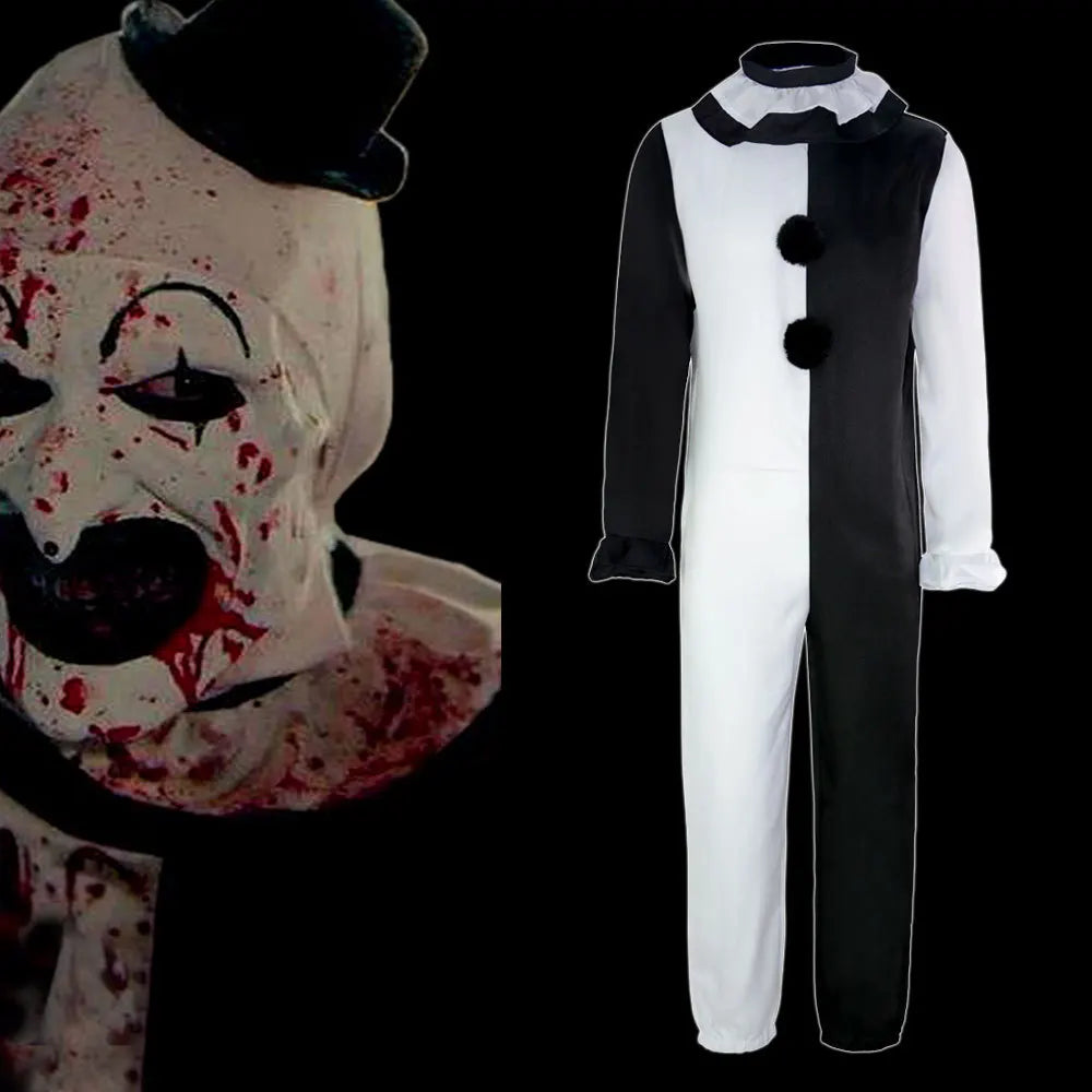 Art The Clown Cosplay Film Terrifier 2 Art The Clown Cosplay Kostüm Overall Maske Halloween Kostüme Maske für Männer Frauen