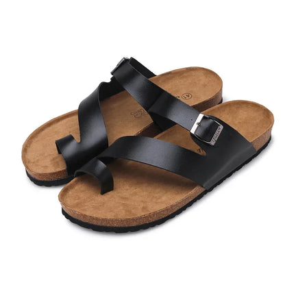 CEVABULE Herren Flip-Flops Kork Sandalen Casual Flip-Flops Strandschuhe KWN