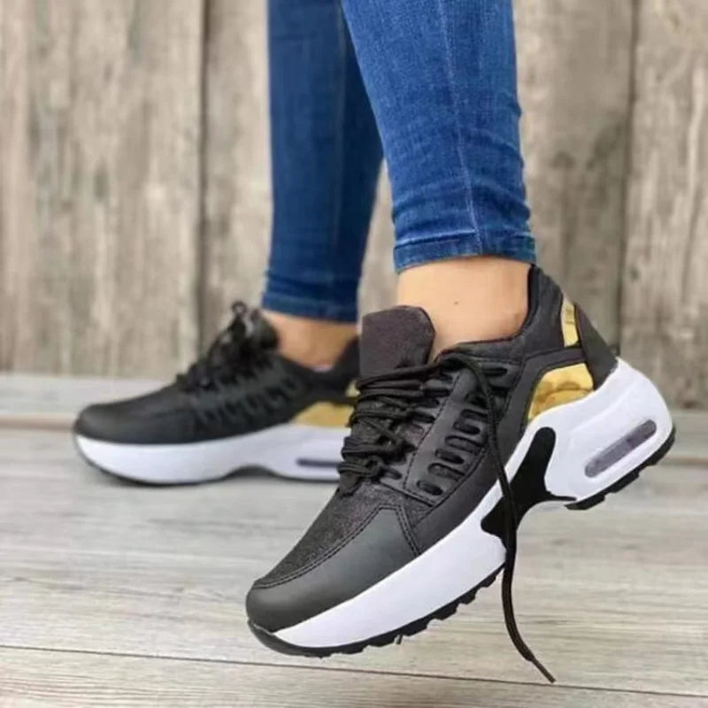 Mode Frau Vulkanisieren Plattform Casual Sneakers Frauen Wohnungen Mesh Atmungsaktiv Laufschuhe Wanderschuhe Chunky Sommer Sport Schuh