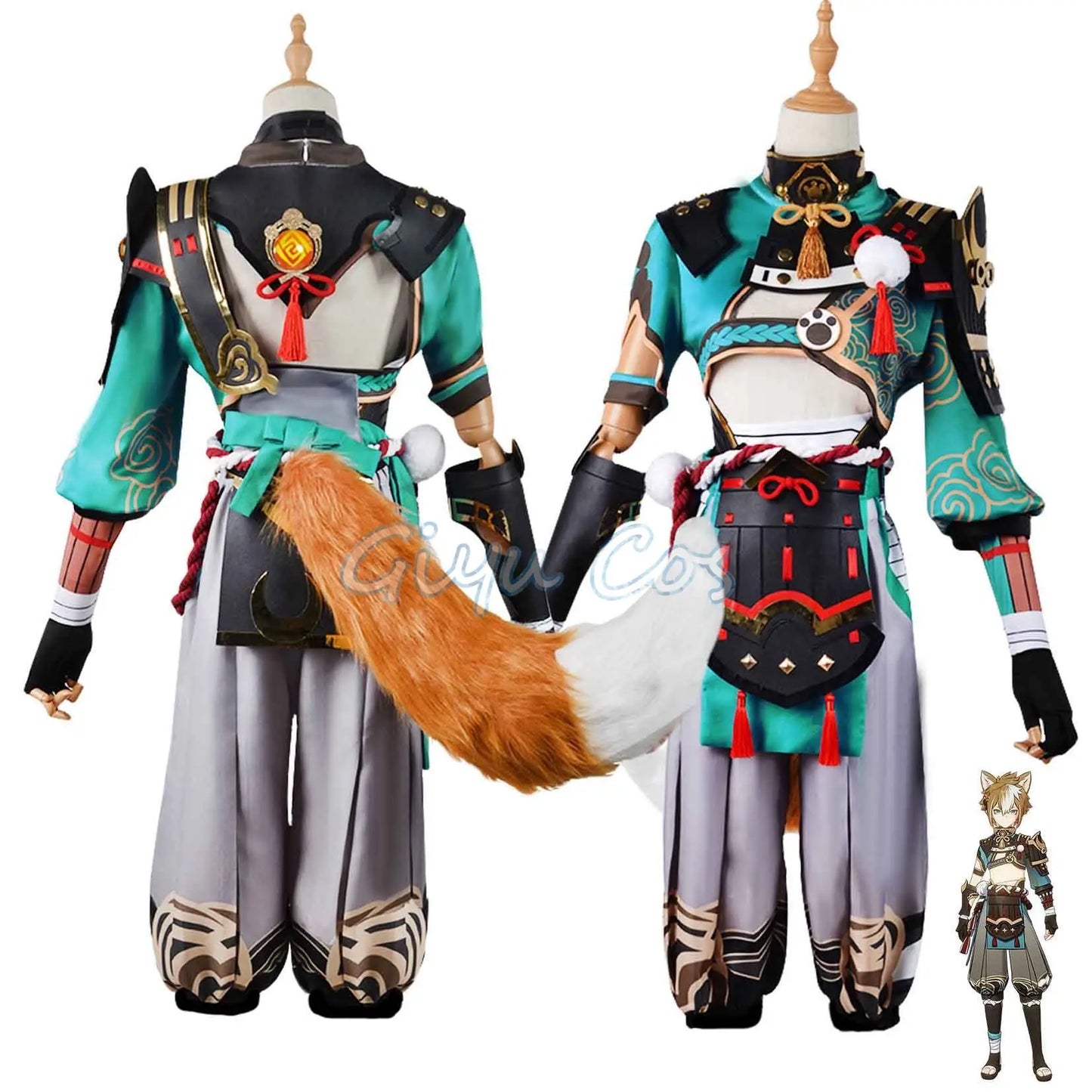 Genshin Impact Gorou Cosplay Costume Uniforme Perruque Anime Halloween Costumes pour Hommes Jeu