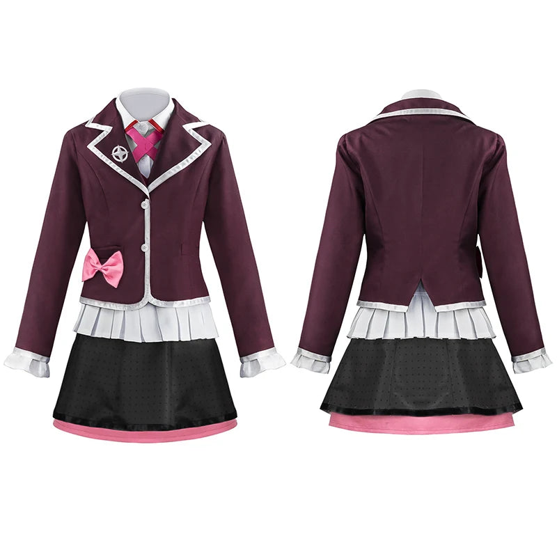 Danganronpa Utsugi Kotoko Cosplay Costume Anime Cosplay Perruque Rose Vêtements Y Compris Chaussettes Chemise Cravate Coiffe De Démon