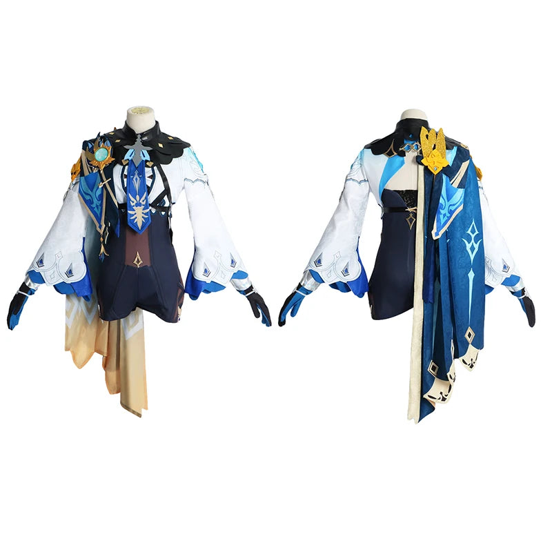 Genshin Impact Eula Lawrence Cosplay Costume Halloween Carnaval Vague Fleur Chevalier Drôle Costume Gant Bijoux Anime Cosplay Perruque