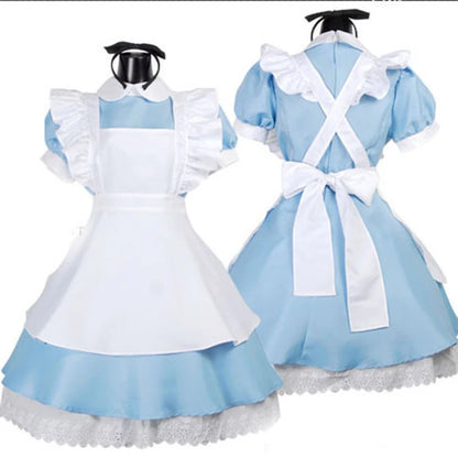 Costume de Cosplay Lolita Robe de femme de chambre Tablier Fantasia Carnaval Halloween Costumes pour femmes Mascarade Fête Alice au pays des merveilles