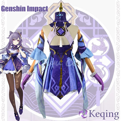 Keqing Cosplay Genshin Impact Costume Adult Carnival Uniform  Anime Halloween Party Costumes Masquerade Women Game