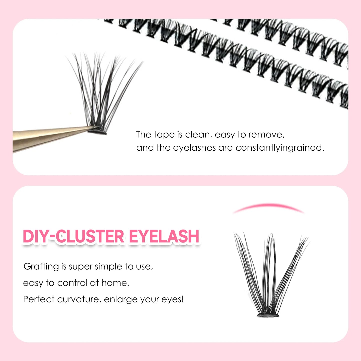 Kit d'extension de cils DIY Cils 200 PCS Clusters Lash Bond and Seal Outils de maquillage pour coller les cils Colle Accessoires