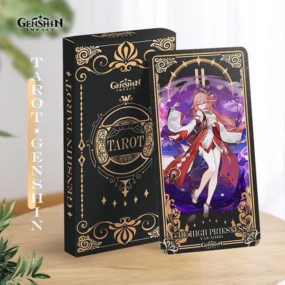 Lot de 22 cartes à jouer Genshin Impact Tarot Cosplay Anime Game Genshin Zhongli Kazuha Raiden Shogun Yae Miko Vita Tarot