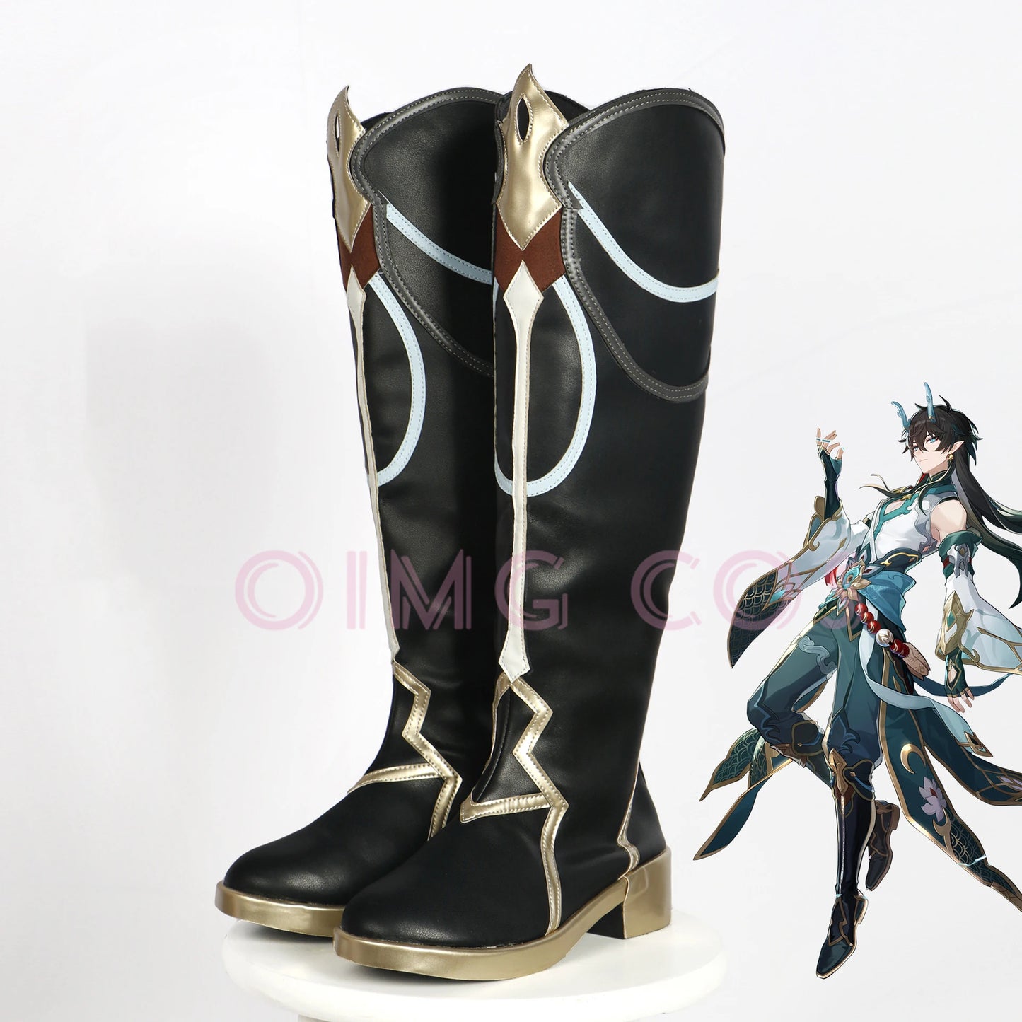 Genshin Impact Dan Heng Imbibitor Lunae Cosplay Chaussures Anime Style Chinois Halloween pour hommes Jeu