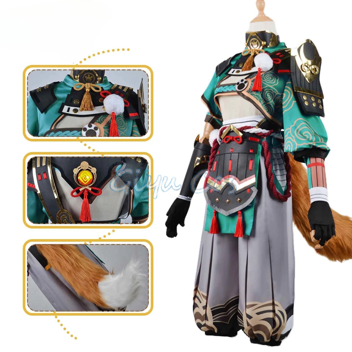 Genshin Impact Gorou Cosplay Costume Uniforme Perruque Anime Halloween Costumes pour Hommes Jeu