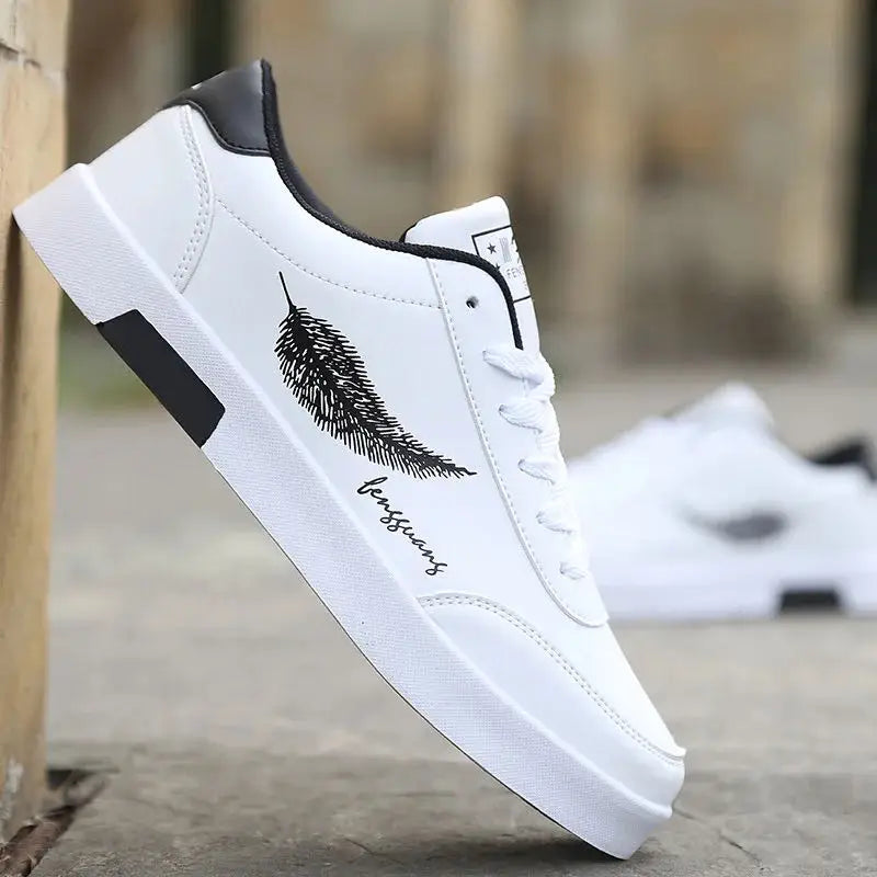 Men's Sneakers Casual Pu Leather Breathable Walking Flat Shoes for Men 2024New Male Tennis Sneaker Soft White Breathable Shoes신발