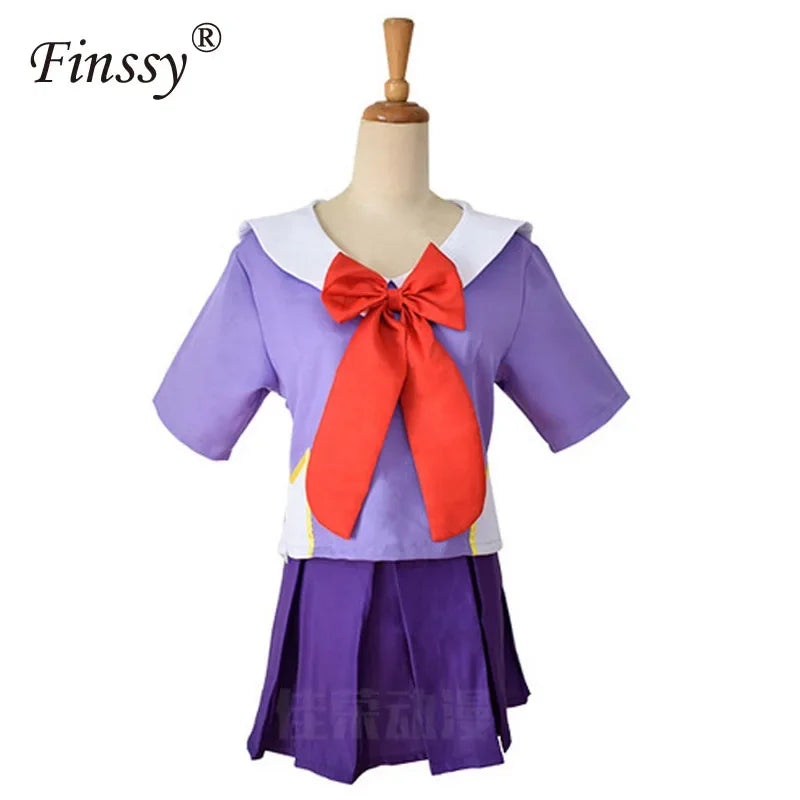 Anime 2. Mirai Nikki Gasai Yuno Lolita Sailor Cosplay Kostüm Loli Bogen Kurzen Rock Perücke Länge 80cm Für Frauen