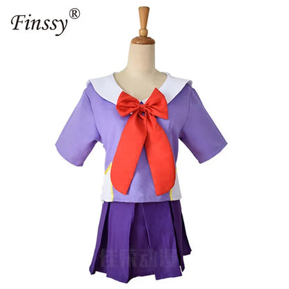 Anime 2. Mirai Nikki Gasai Yuno Lolita Sailor Cosplay Kostüm Loli Bogen Kurzen Rock Perücke Länge 80cm Für Frauen