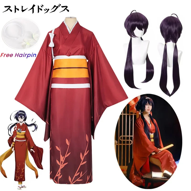 Costume de Cosplay Izumi Kyouka Kimono Izumi Kyouka Anime Izumi Kyouka Ensemble Complet pour Tenue de Fête d'Halloween pour Femmes Filles