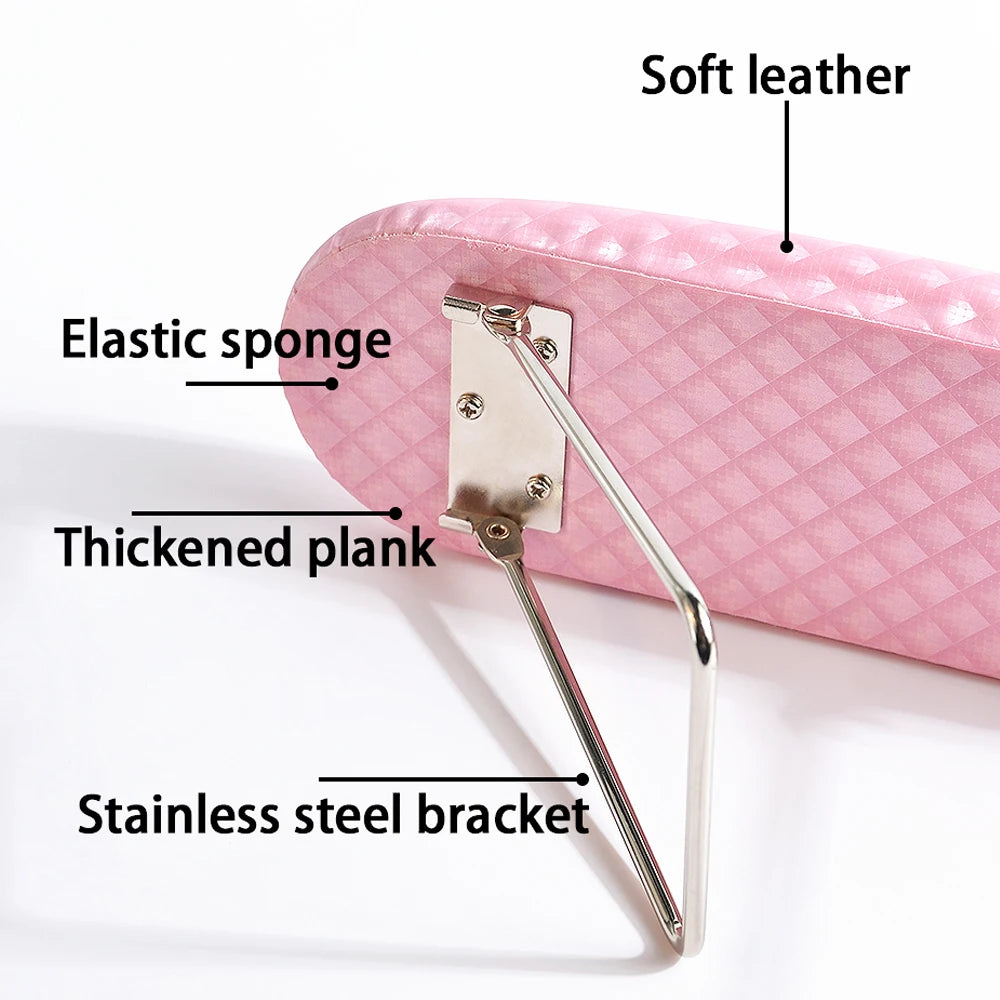 Pink/White Plaid Waterproof Leather Hand Pillow Arm Rest Cushion Nail Art Wrist Support Pad Soft Pillow Stand for Manicure Salon